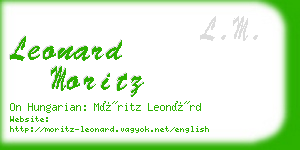 leonard moritz business card